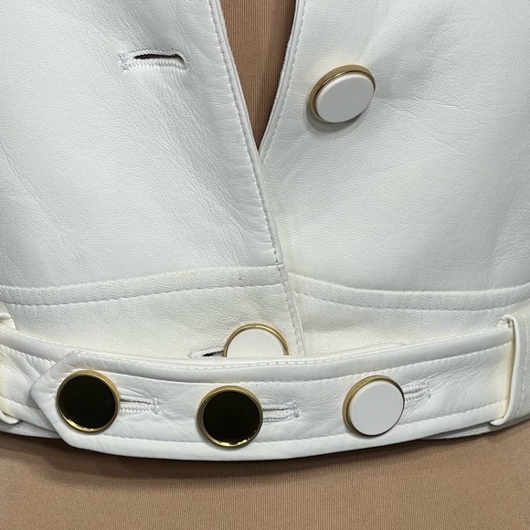Rachel Zoe Ivory cropped leather jacket size small 4 - Picture 9 of 13